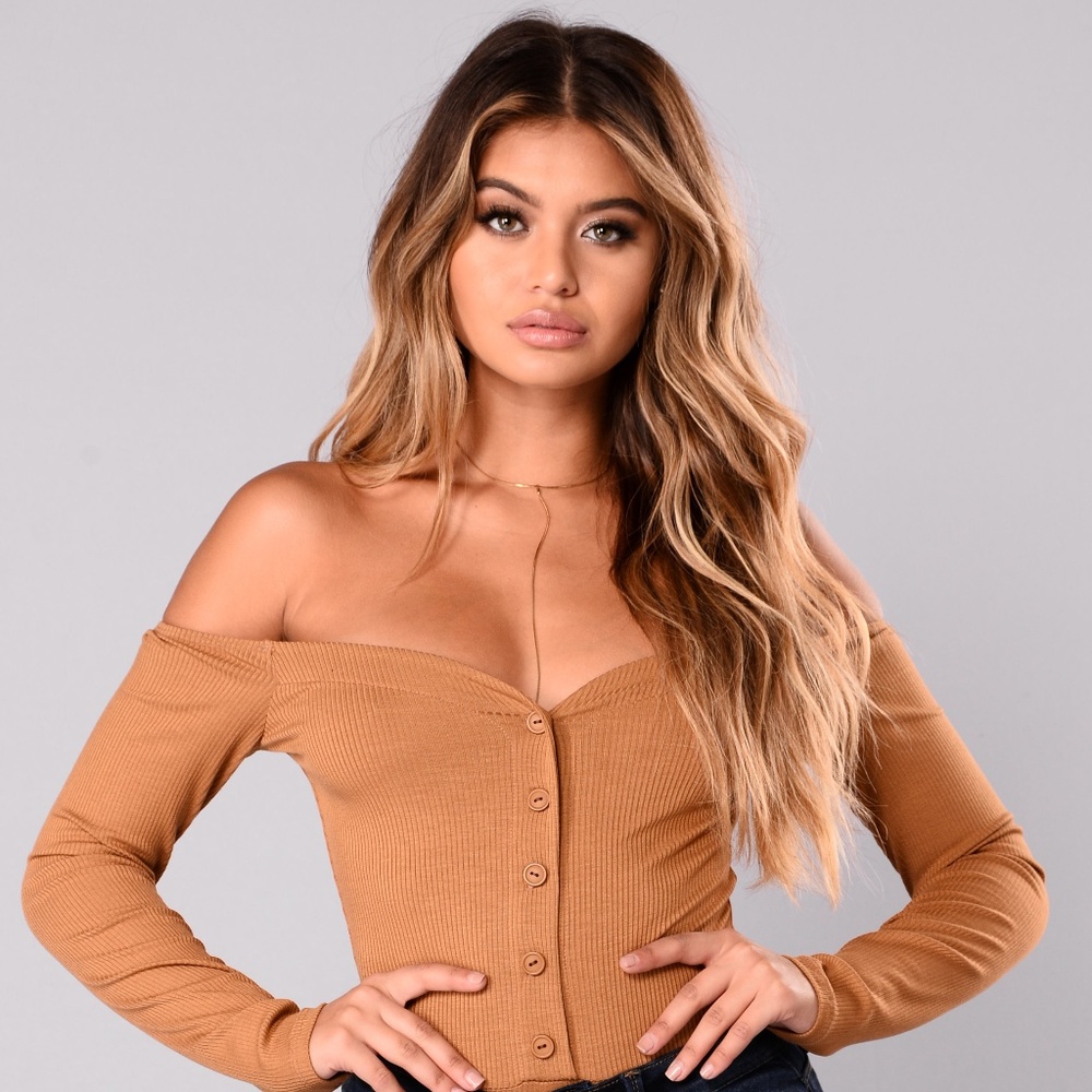 Off Shoulder Bodysuit - Mustard